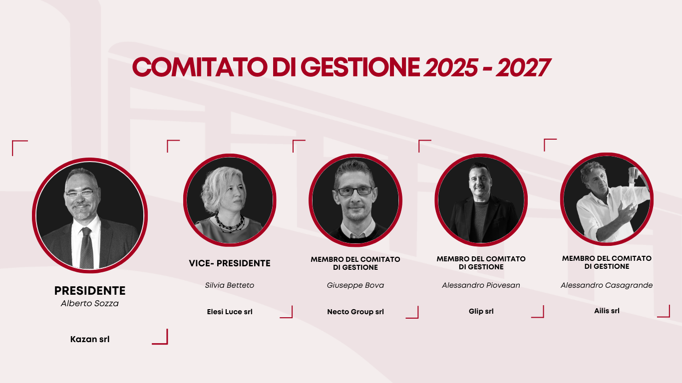 Comitato di Gestione Luce in Veneto 2025-2027: Alberto Sozza, Silvia Betteto, Giuseppe Bova, Alessandro Piovesan, Alessandro Casagrande